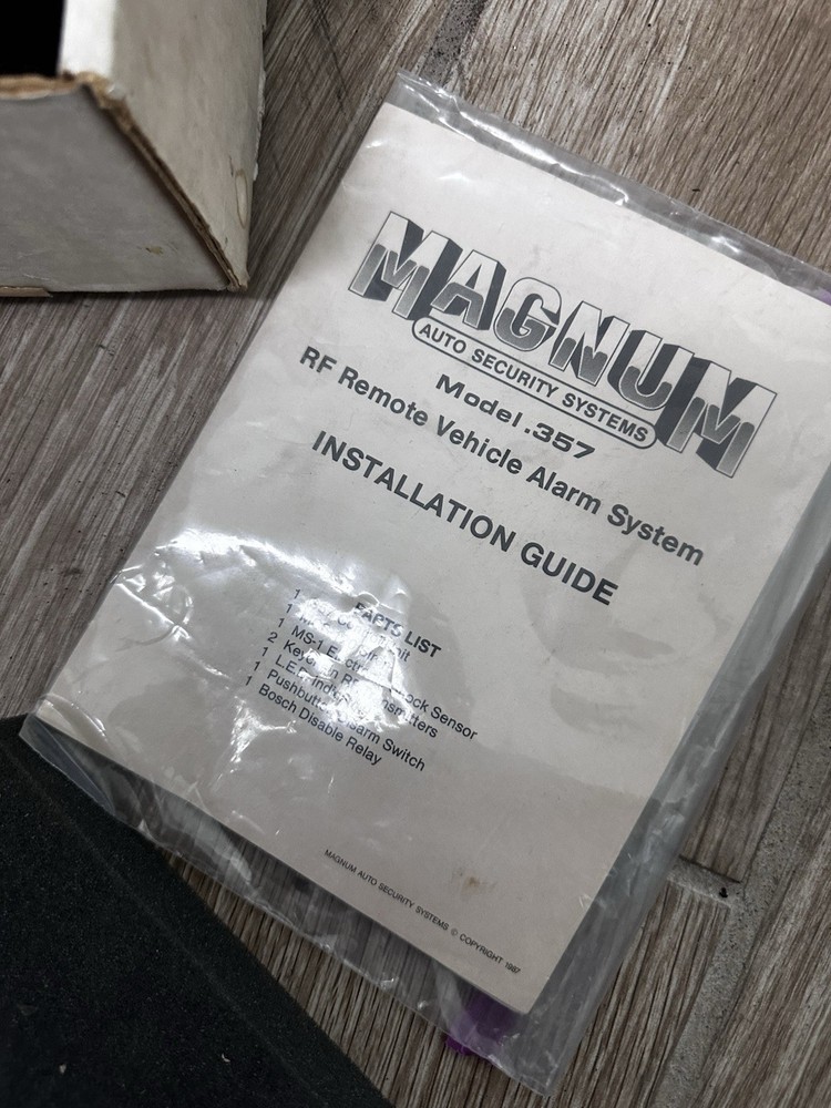 Magnum Auto Security Systems Model 357 Vehicle Alarm System Vintage