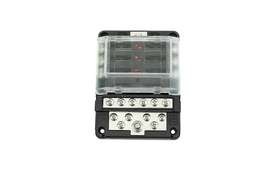 6 Circuit Power Distribution Block with Negative Bus