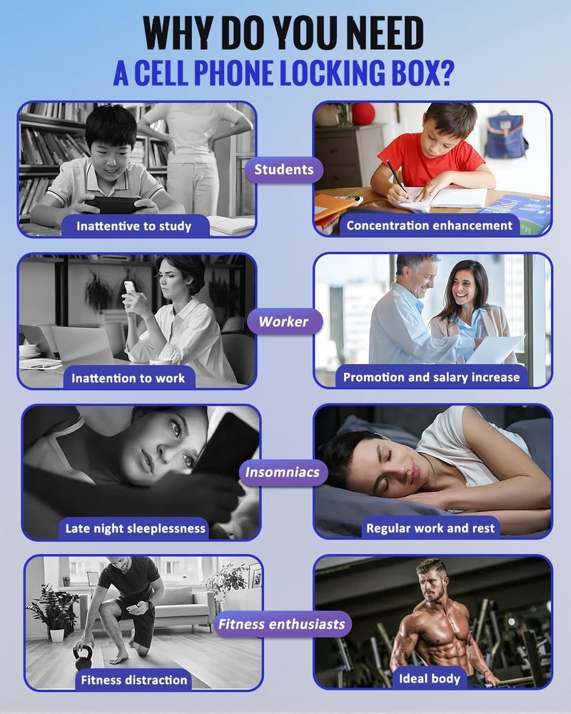 Fullware Phone Lock Box with Timer for iPhone & Android - 99 Hours Max
