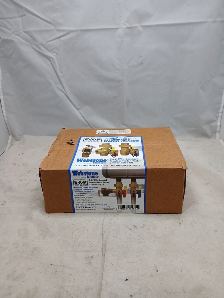 Webstone 3/4 in. EXP Ultra-Compact Tankless Water Heater Service Valve 42443 OB