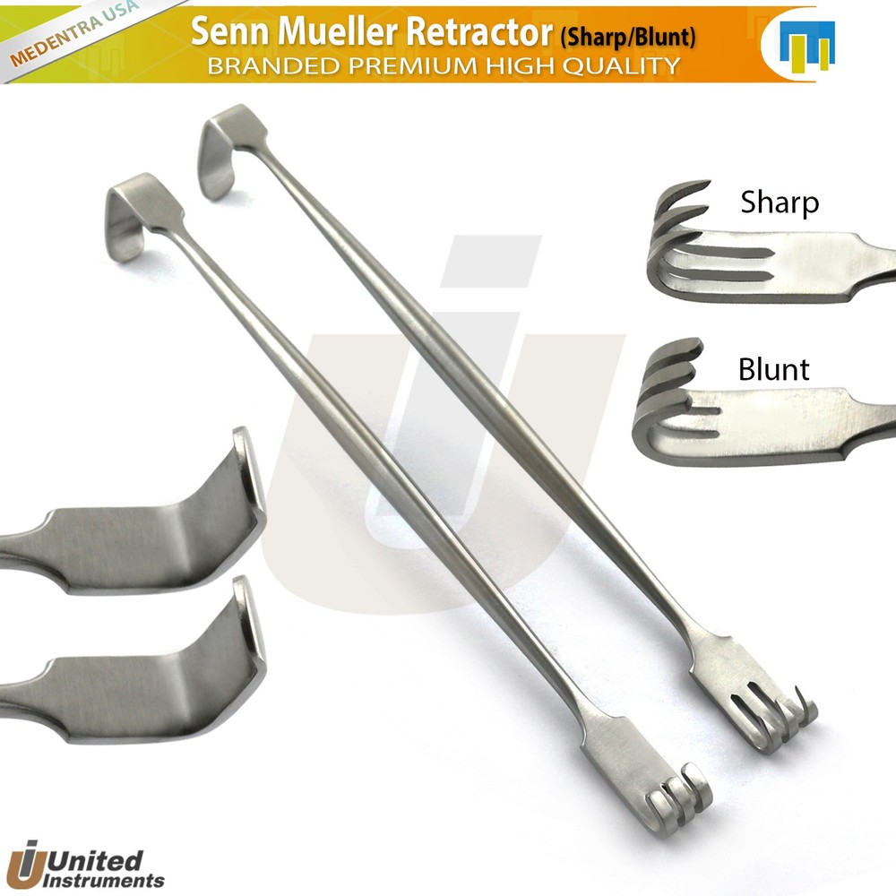 Senn Mueller Retractor Sharp Blunt Double Ended Set Dental Surgical Tools
