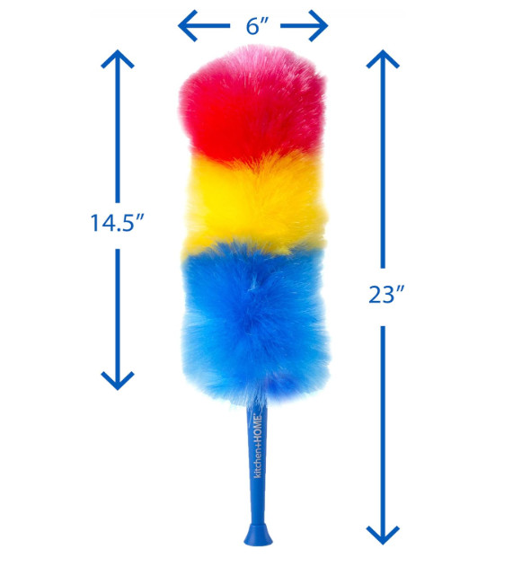 Kitchen + Home 23” inch Rainbow Static Duster - Electrostatic Feather Duster....