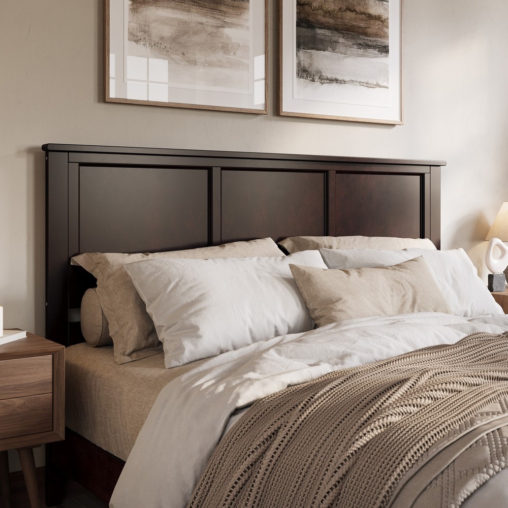 Madison King Solid Wood Panel Headboard in Espresso