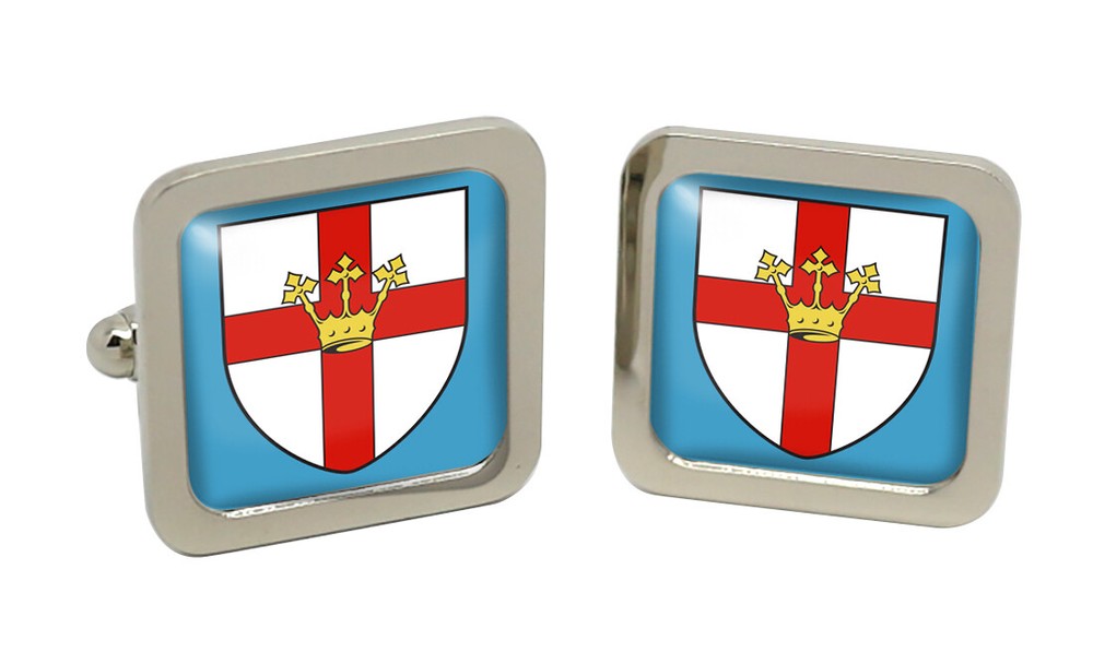 Koblenz (Germany) Square Cufflink in Chrome Box