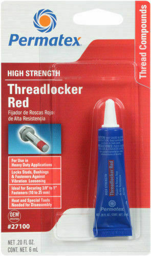 PERMATEX 27100 - High Strength Threadlocker Red, 6 ml