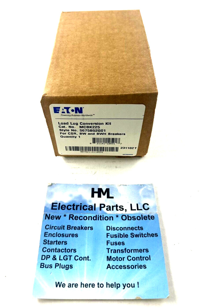 EATON, MCBK225, LOAD LUG CONVERSION KIT, *NEW IN BOX