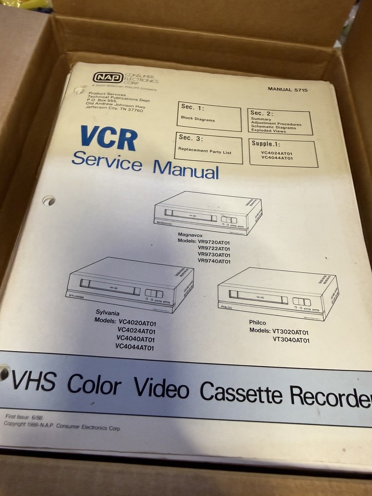 Original VCR Service Manuals