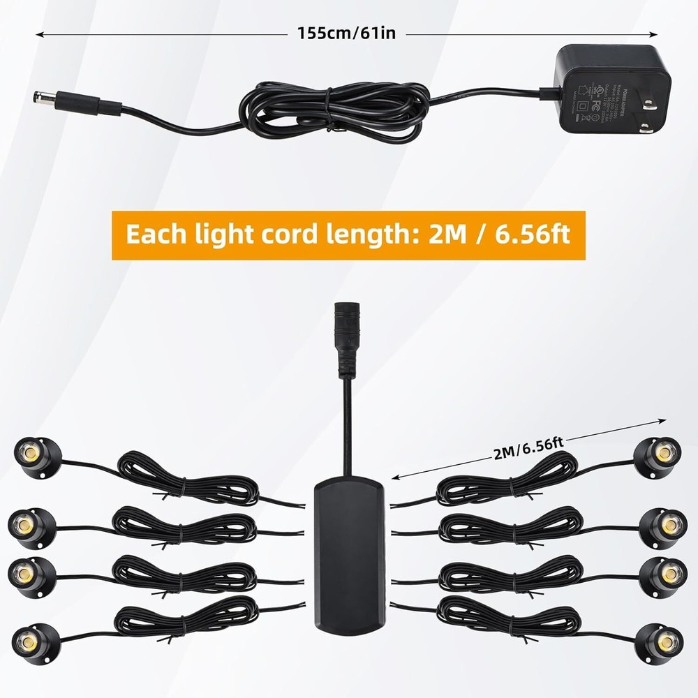 4/8Pack Dimmable LED Mini Spotlight for Display Cabinet Showcase Warm/Cold White