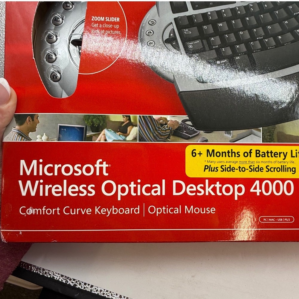 Microsoft Wireless Optical Desktop 4000 Keyboard and Mouse Set New in Box