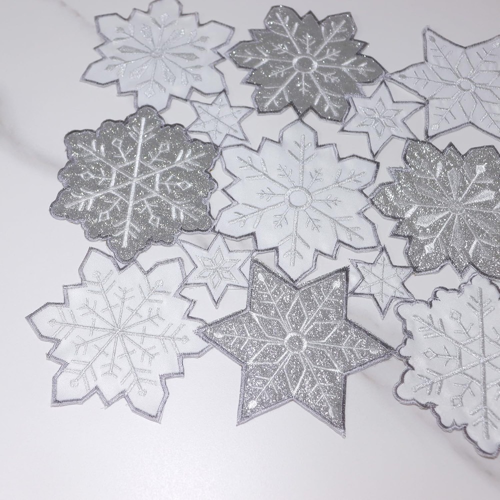 Snowflake Table Runner Christmas Runners Silver Embroidered Decorations White Sn
