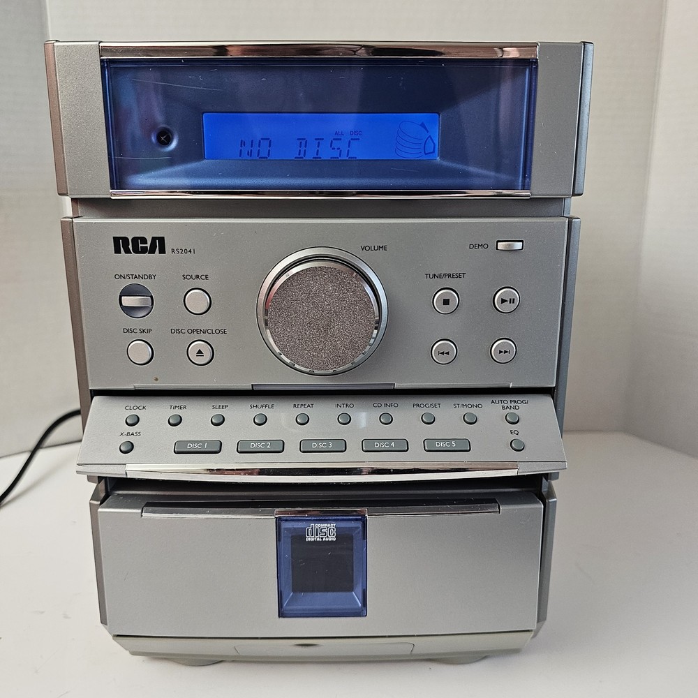RCA RS2041 CD Stereo System 5-Disc CD Changer with Remote - Tested and Working