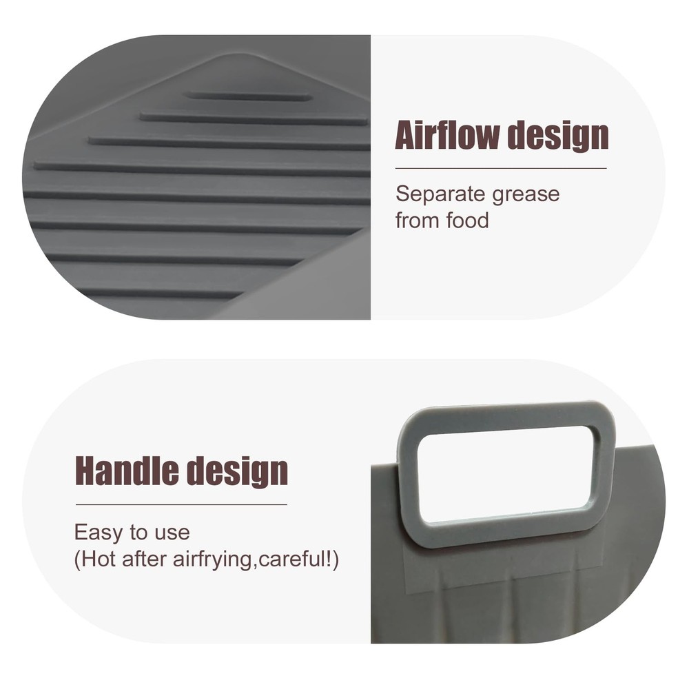 Golden Associate Silicone Liners Rectangle 2 Pcs for 2 Pcs(8-10 Qt), Grey+Red