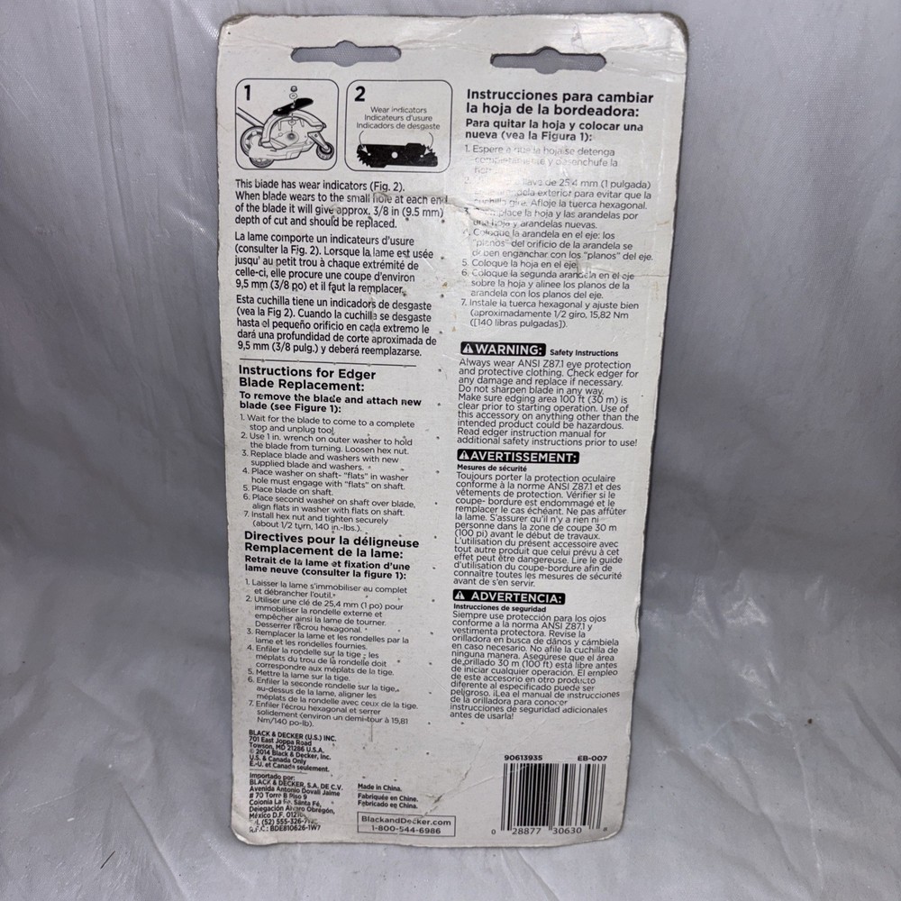 EB-007 7-1/2" Edge Hog Heavy-Duty Edger Replacement Blade Black & Decker