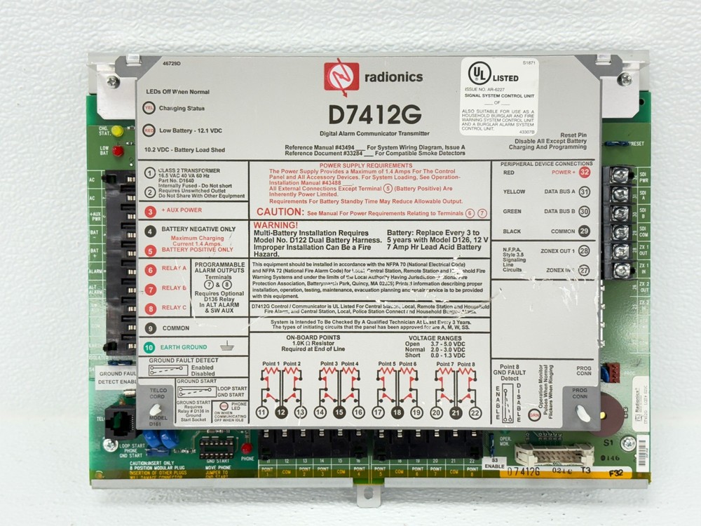 PRE OWNED | Radionics D7412G Digital Alarm Communicator Transmitter Only - Grey