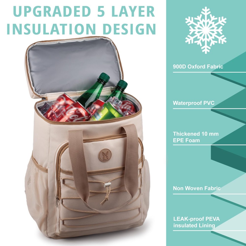 Cooler Backpack with Padded Top Handle,Lightweight Back Pack Coolers Insulate...