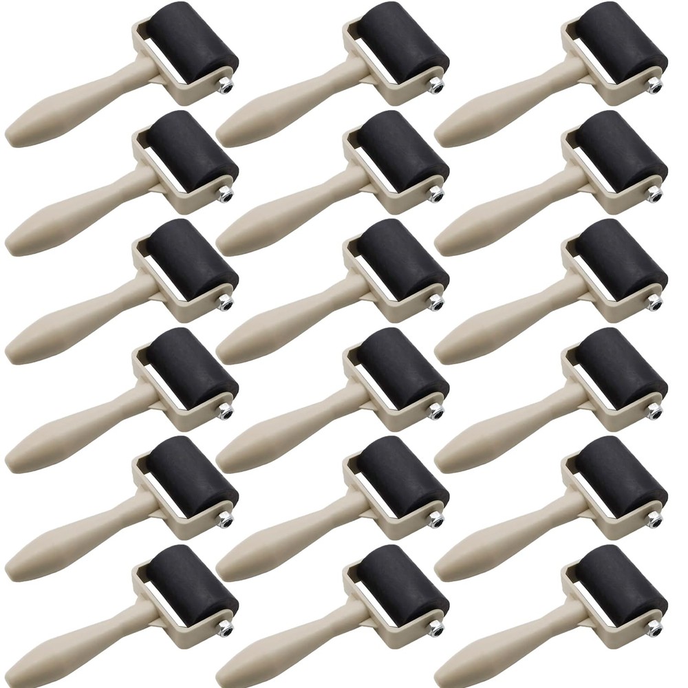 Rubber Brayer Roller Set, 16 Pack, 1.4 Inch, Printmaking and Stamping Tools