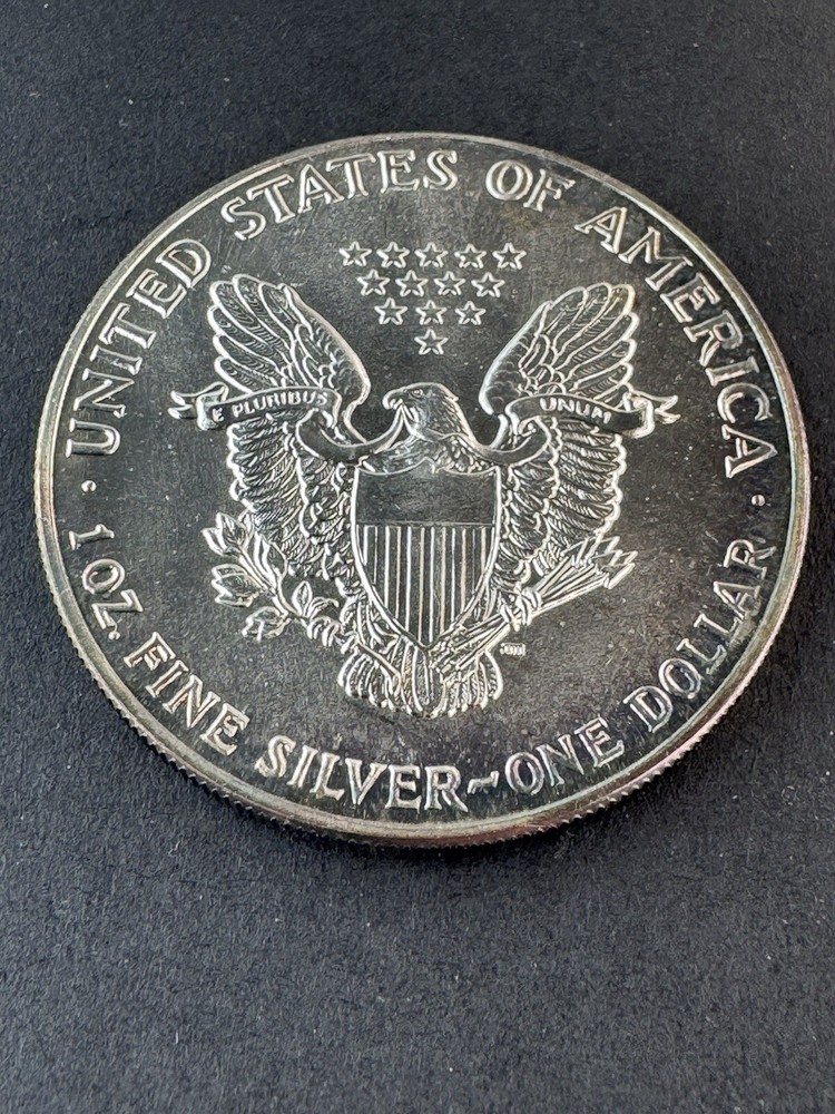 1988 American Silver Eagle 1 Oz Silver Coin Rainbow Toned
