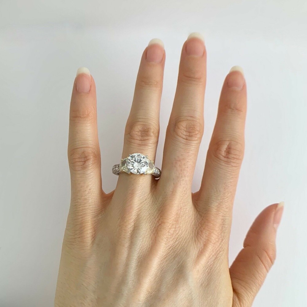 Half Moon Yellow White Pave Diamond Engagement Ring Setting Mounting Platinum