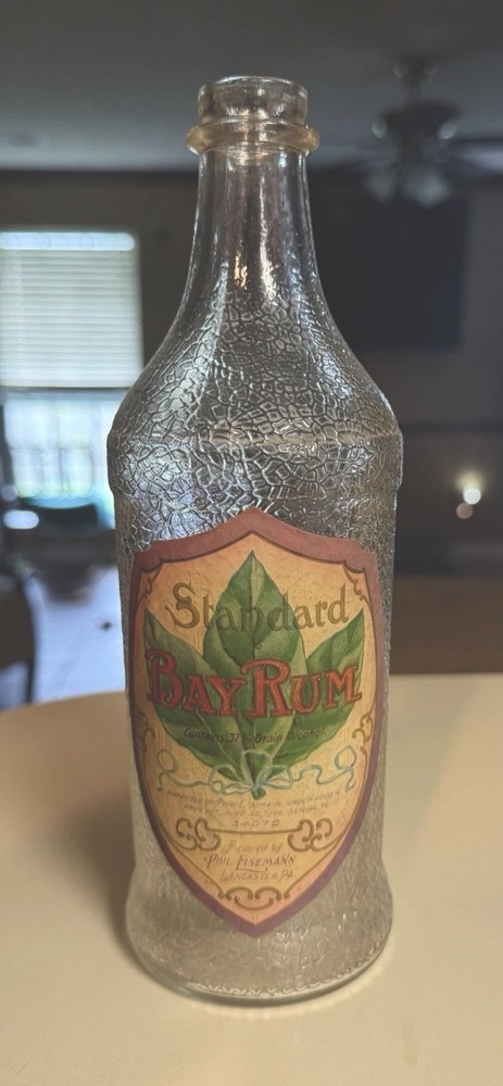 Rare Original Bay Rum Empty Paper Label Bottle !!