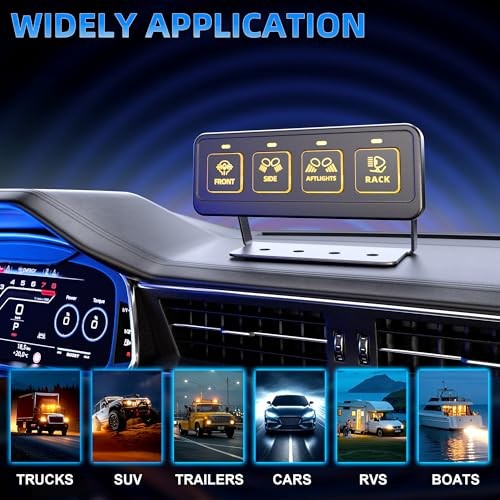 4 Gang Wireless Switch Panel, Waterproof Offroad wireless 4 gang switch panel