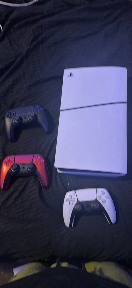 Sony PlayStation 5 Console Bundle with Spider-Man 2 Game and 3 Controllers