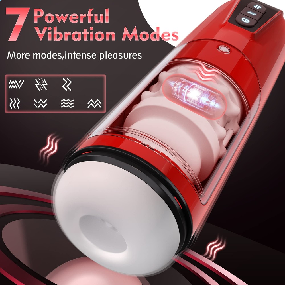 Male Masturbator Automatic Telescopic Thrusting Cup Vibration Stroker Lubricants
