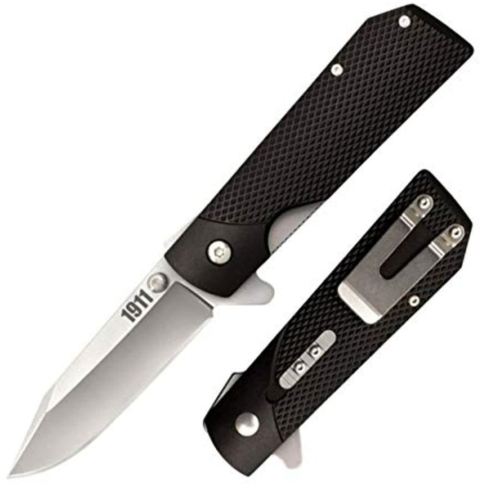 Cold Steel 1911 Folding Knife with Liner Lock, Checkered Griv-Ex Handle,