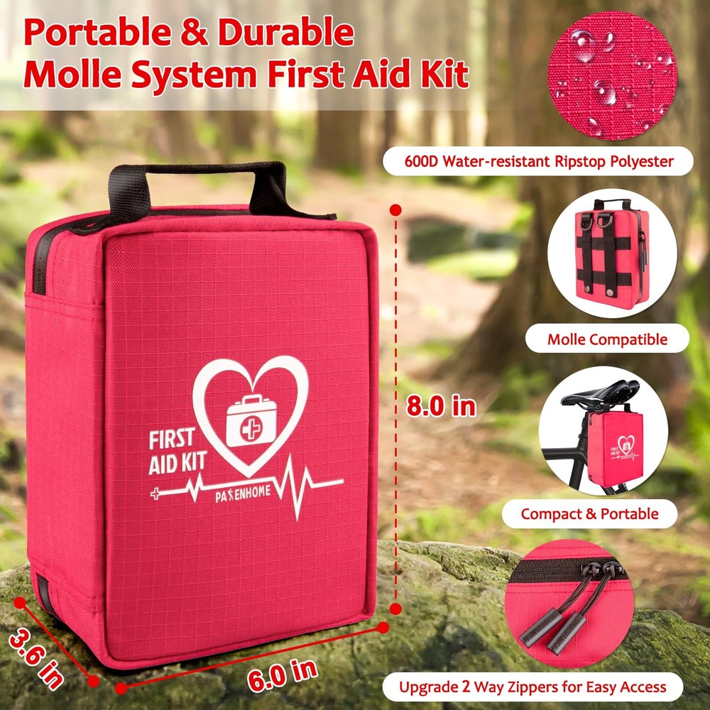 First Aid Kit, Trauma First Aid Kits with Labelled Compartments Molle System,...