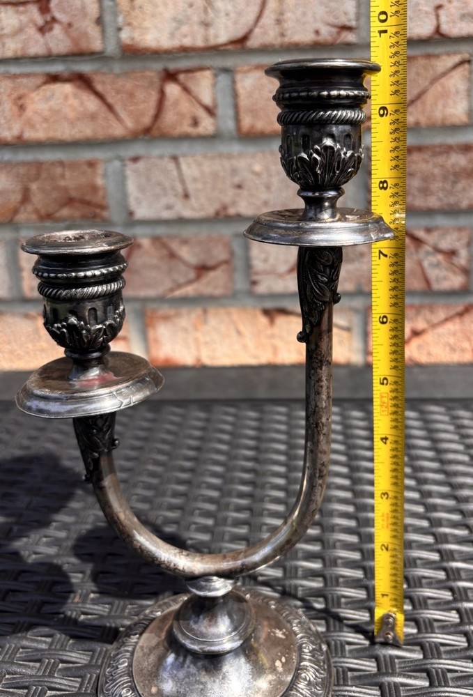Vintage Silver Plated Double Candlestick Elegant D6132