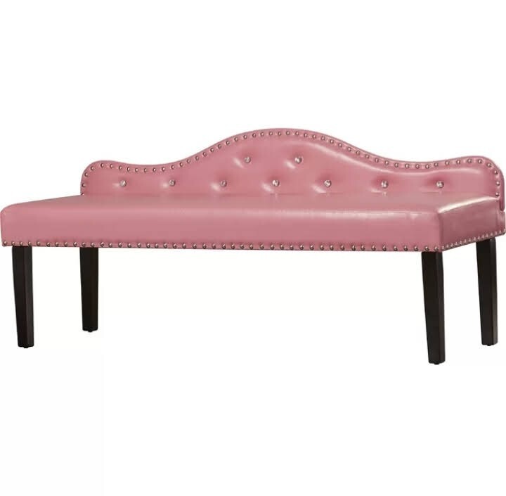 Faux Leather Pink Bench