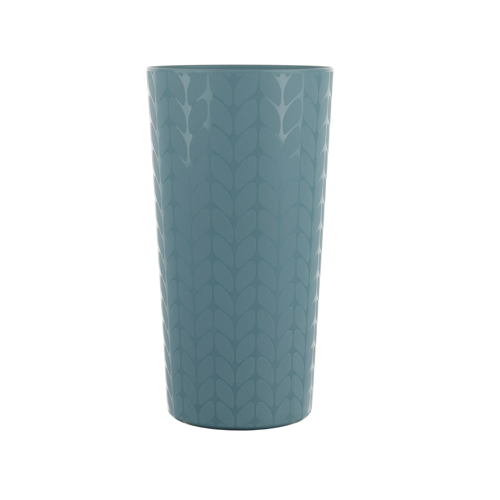 30-Piece Plastic Braided Pattern Dinnerware Bundle Set, Blue