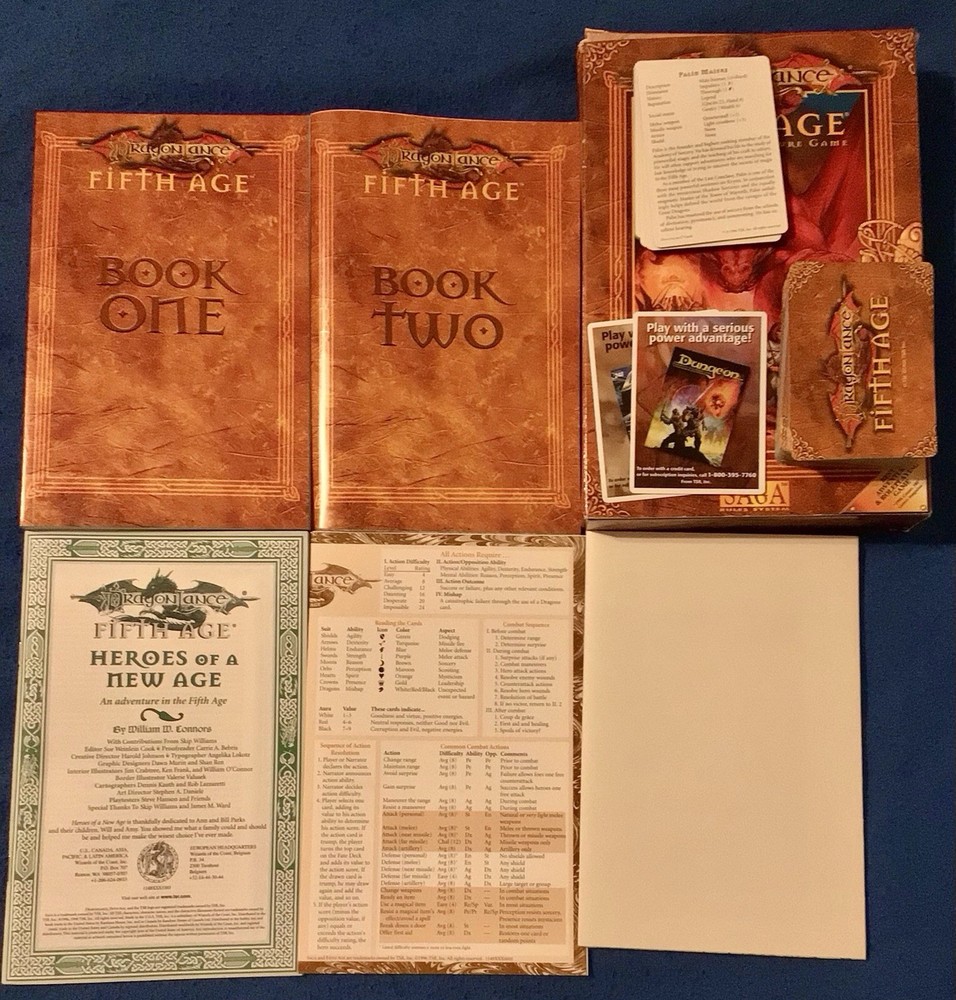 DragonLance Fifth Age Box Set 1998 AD&D TSR — Complete