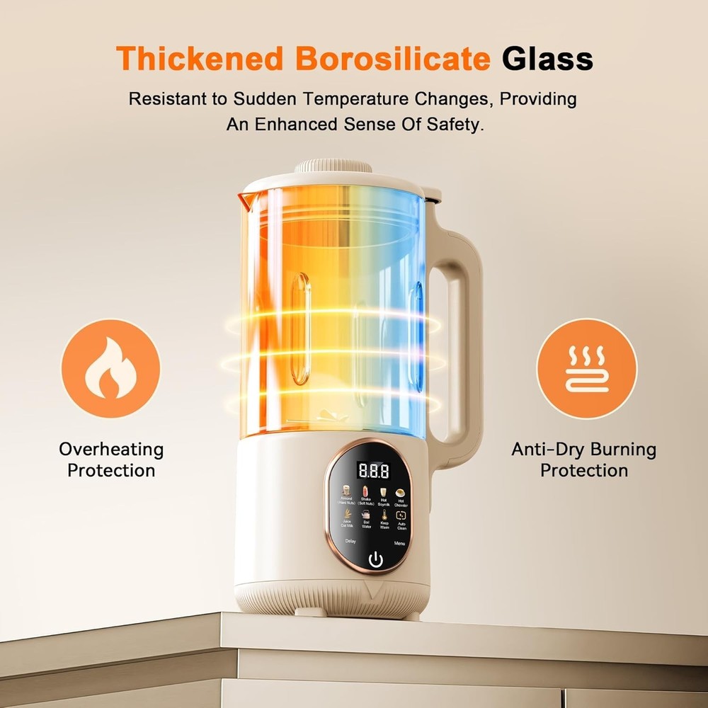Versatile Almond Milk Maker - 10 Functions & One-Touch Operation for Easy Use
