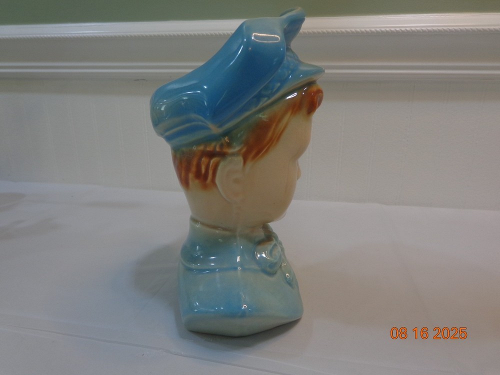 Vintage Blue Boy Sailor Planter