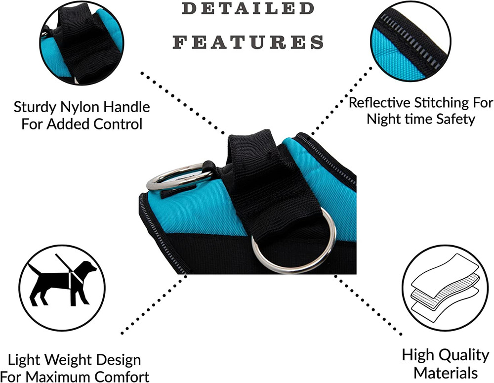 Essential Dog Harness, No-Pull Pet Vest with 3 Leash Clips, No Choke, Reflective