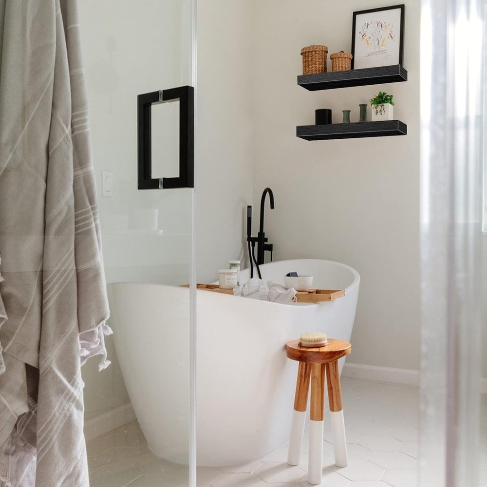 15.7'' Engineered Wood Floating Shelves - Functional Bathroom Storage Solution