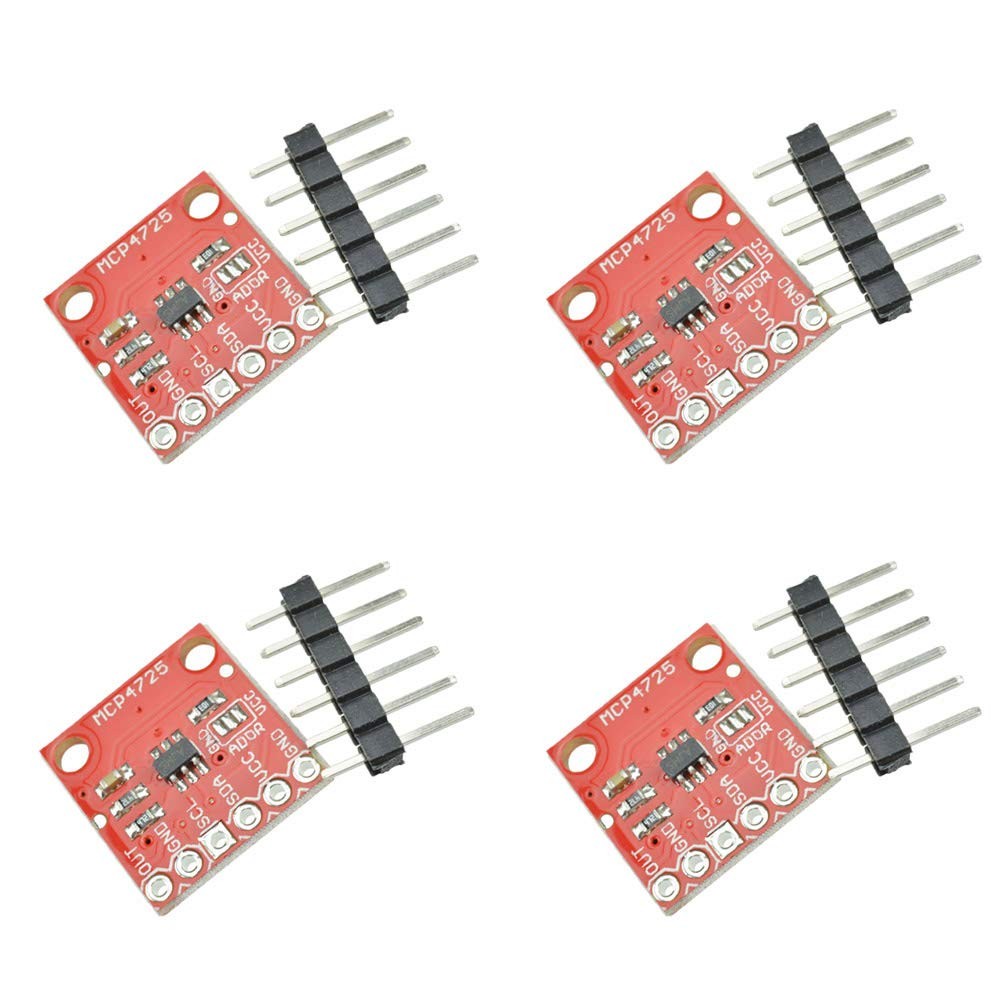 Comidox 4PCS MCP4725 Breakout Module I2C DAC 12Bit Development Board 2.7V red