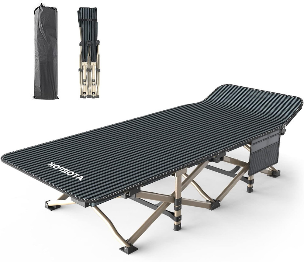 CAMPING COT Portable Folding with Pad and Pillow Heavy Duty
