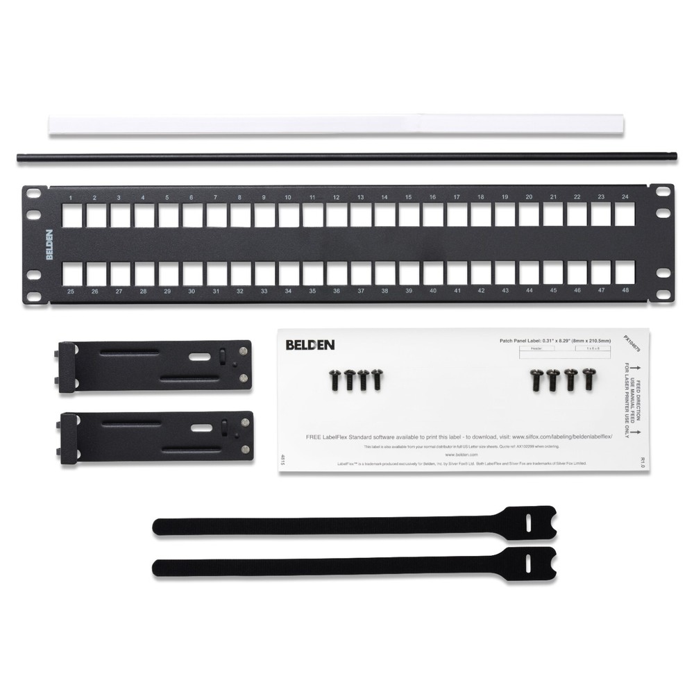Belden AX103115 48-Port 2U Flat KeyConnect Patch Panel Black