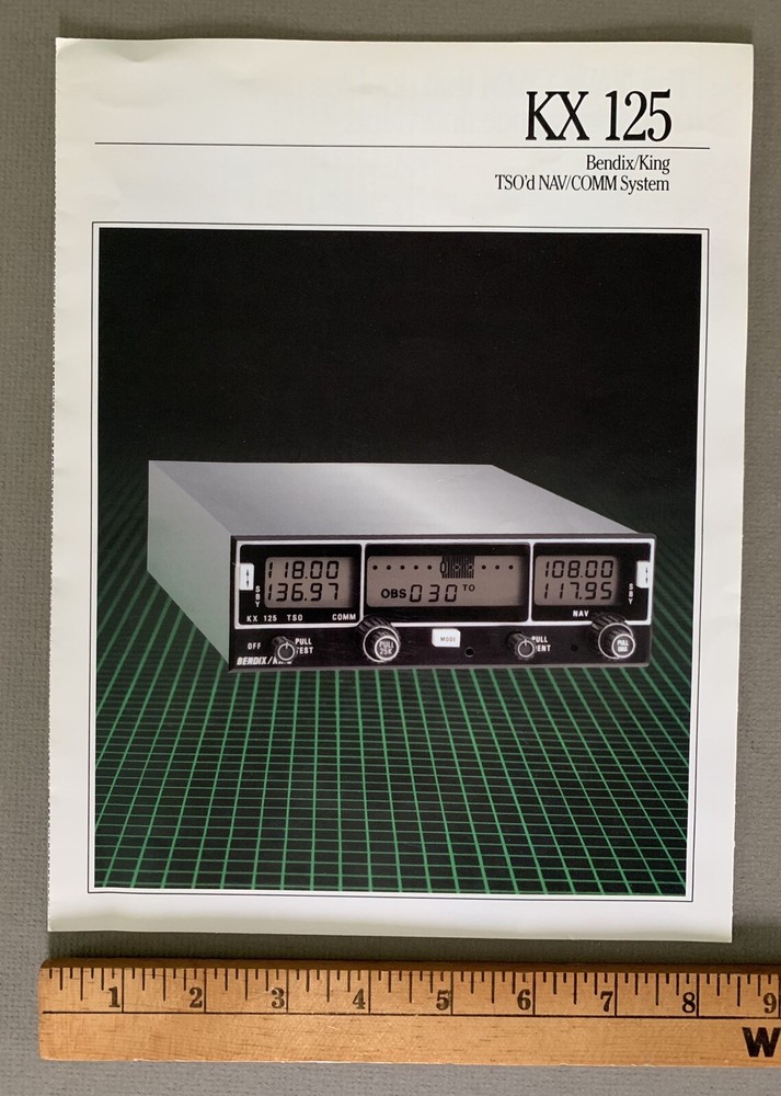 Bendix/King KX-125 Pilot TSO'd NAV/COMM System Tri-Fold Sales Brochure 1992
