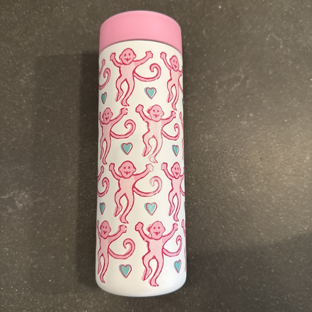 Starbucks x Roller Rabbit Pink Monkeys 16oz New