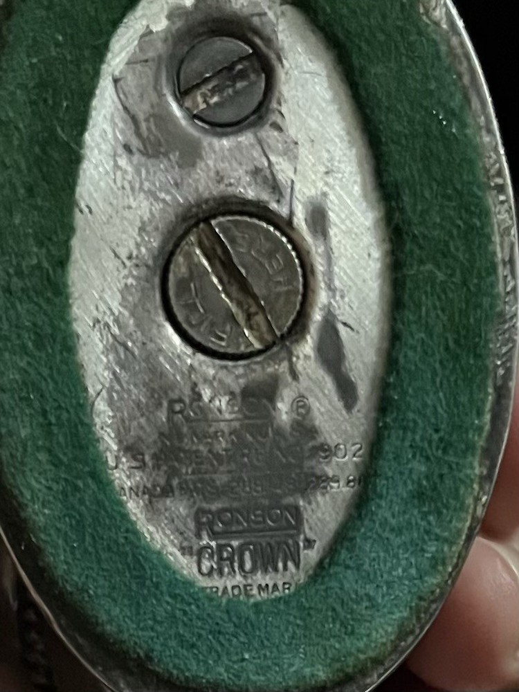 Vintage Silver Plate Ronson CROWN Table Cigarette Lighter Untested