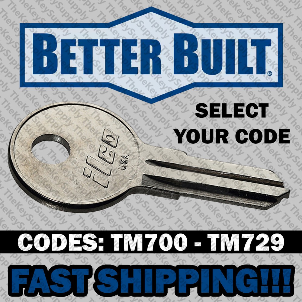 Better Built Truck Tool Box Replacement Key Cut to Code TM700-TM729