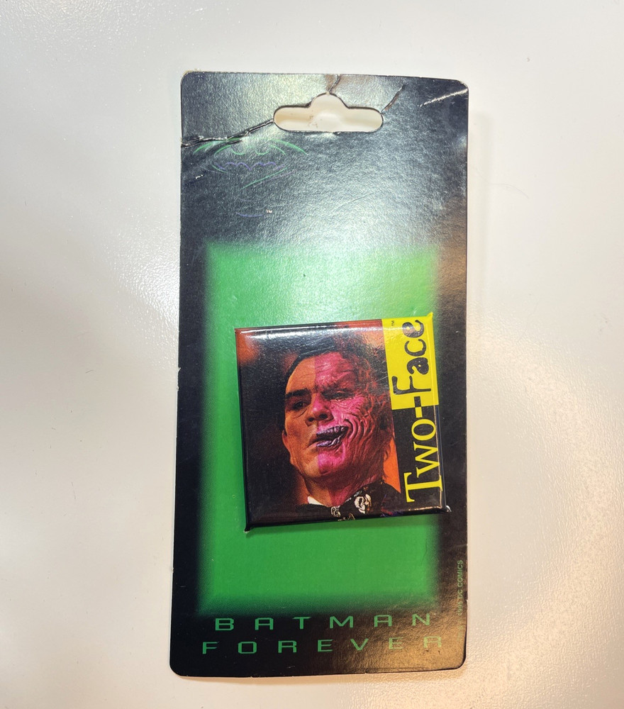 Vintage 1995 Batman Forever Two-Face Pin DC Comics New With Original Packaging