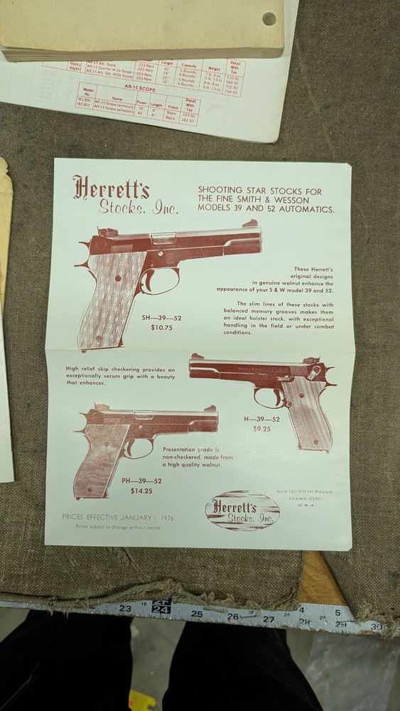 Instruction Manual, Herretts Stocks inc Catalog