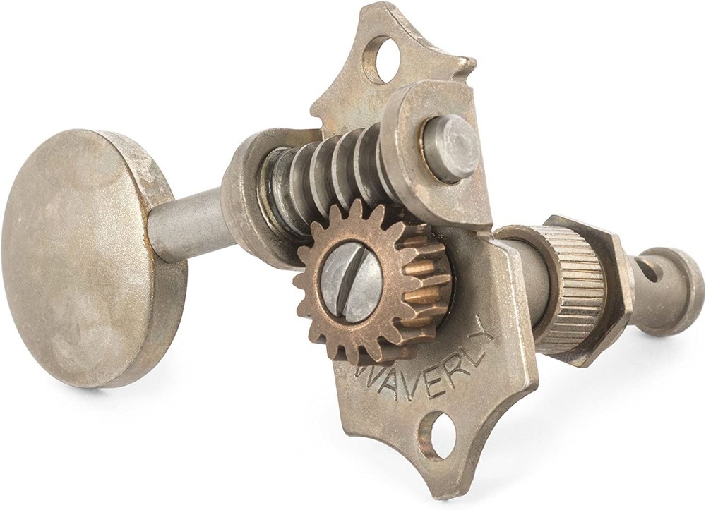 Waverly Guitar Tuners with Vintage Oval Knobs, for Solid Pegheads, Relic...