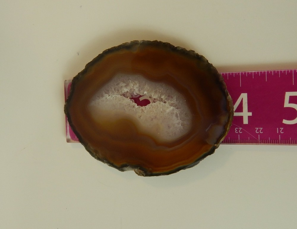 Agate Slab Amber/White Ice 4" x 3"