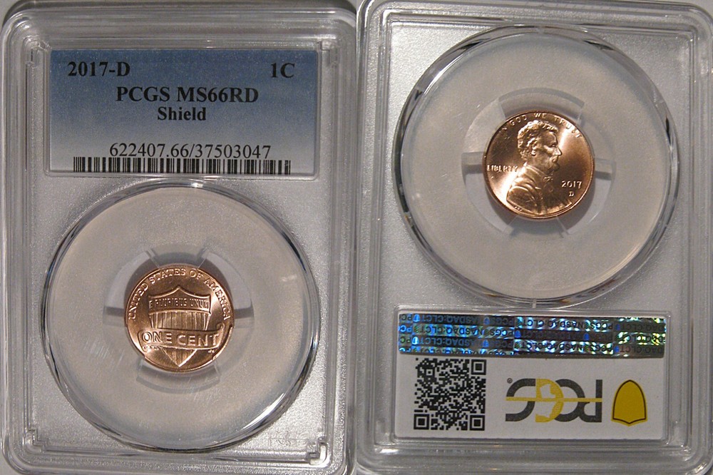2017 D Lincoln SHIELD Cent 1c PCGS MS66RD