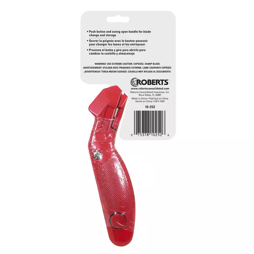 Professional Carpet Knife with Push Button for Quick Blade Change