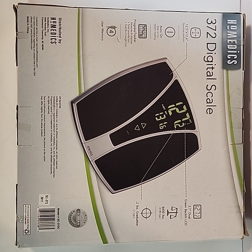 HoMedics SC-372 Digital Scale Progress Tracker 400lbs Digital SEALED